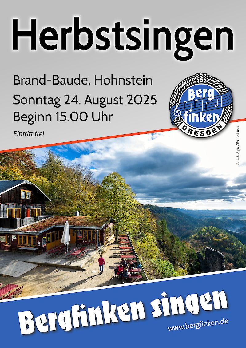 2. Chorkonzert am 24. August 2025: die Bergfinken zu Gast auf dem Brand