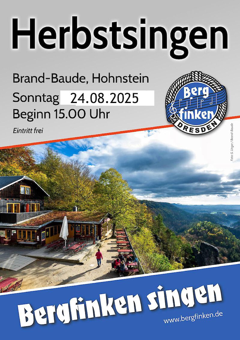 2. Chorkonzert am 24. August 2025: die Bergfinken zu Gast auf dem Brand