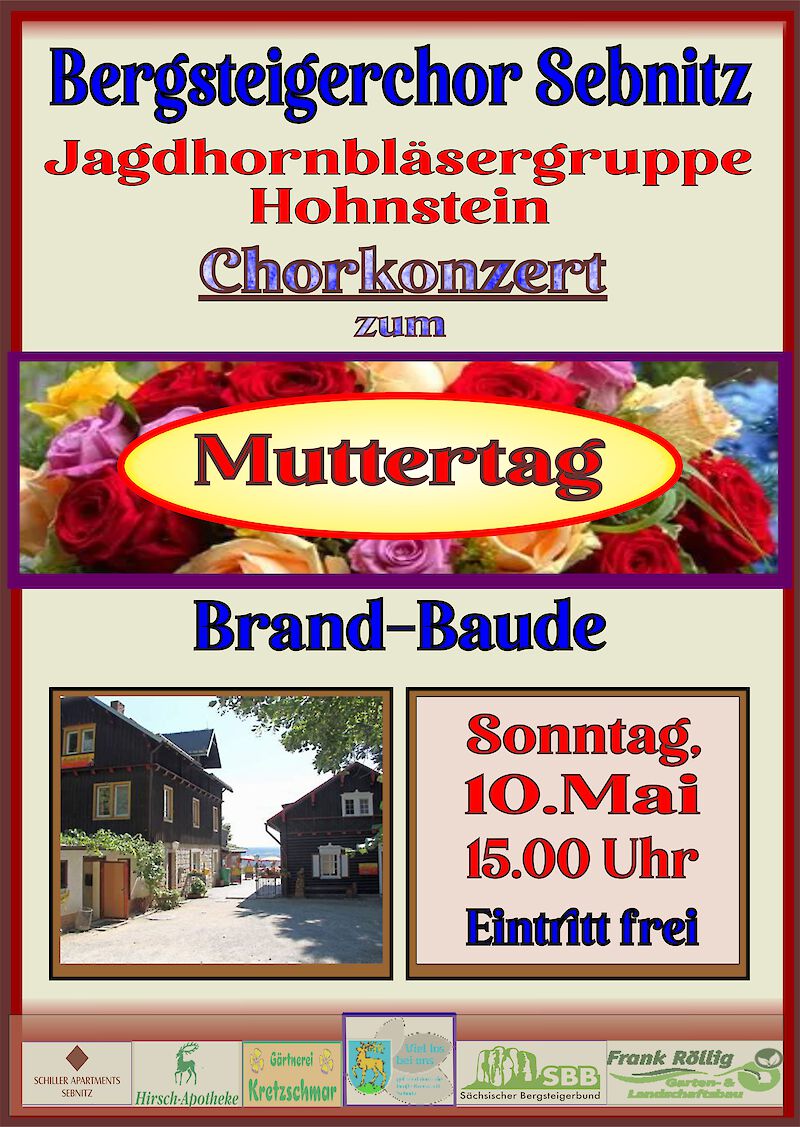 1. Chorkonzert am 10. Mai 2026: der Bergsteigerchor Sebnitz und die Jagdhornbläser aus Hohnstein